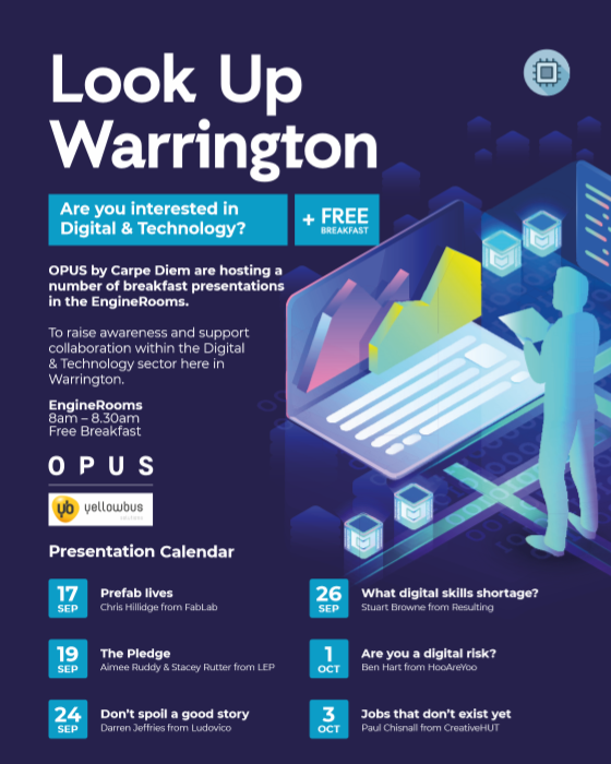 YellowbusTeam's tweet photo. Cover over to #BirchwoodPark for the #OPUS 'Look up Warrington' Tour https://t.co/WxSWVGe3yW