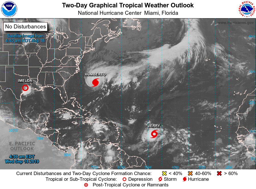 NWSTampaBay's tweet photo. The NHC is issuing advisories on 3 storms in the Atlantic and Gulf of Mexico. None of these storms pose an immediate threat to Florida, but is a good reminder that we are still in peak hurricane season. Visit the NHC website at https://t.co/s74vyuZlFT for the latest info. #flwx https://t.co/SP05llpxzk