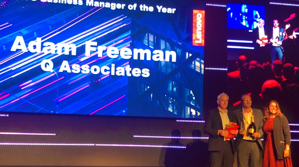 qassociates's tweet photo. Huge Congratulations to Q’s Adam Freeman, named as @lenovo_UKI Business Manager of the Year. Well deserved! https://t.co/7872plxyok