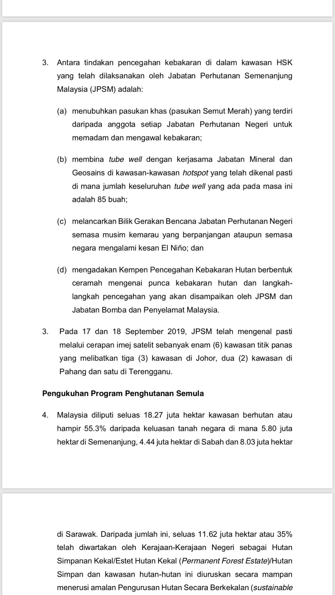 Melissa Goh On Twitter Six Hotspots Detected In Peninsular Malaysia Three In Johore Two In Pahang And 1 In Terengganu The Forestry Dept And Relevant Ministry Have Stepped Up Surveillance And Patrolling