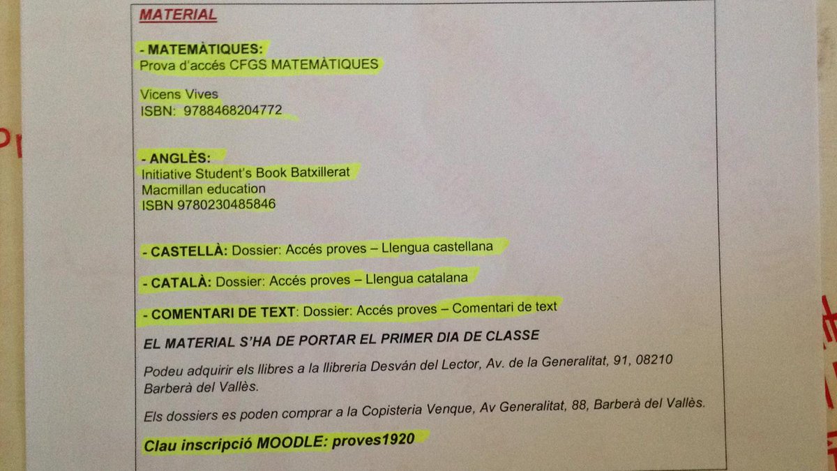 Ara que l'Essa de @PAH_Sabadell ja té portàtil (gràcies a totes!), ens preguntàvem si algú teniu algun d'aquests llibres pq no els hagi de comprar. Gràcies per endavant!