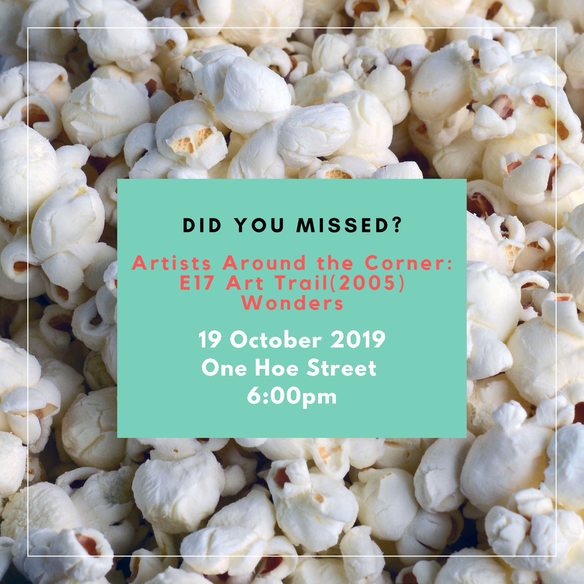 The London Borough of Culture? The E17 Art Trail? check what they have in common in this film Artists Around the Corner
19 October ticketlab.co.uk/event/id/3532 <a href="/E17ArtTrail/">E17 Art Trail</a> <a href="/wfcouncil/">Waltham Forest Council</a> @WFculture19