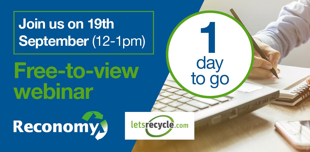 TIMES RUNNING OUT!!

Just 1 day to go before @Reconomy present their LetsRecycle webinar!

 If you are looking to join the discussion with our panel of experts, register here!

hubs.ly/H0kKv2P0