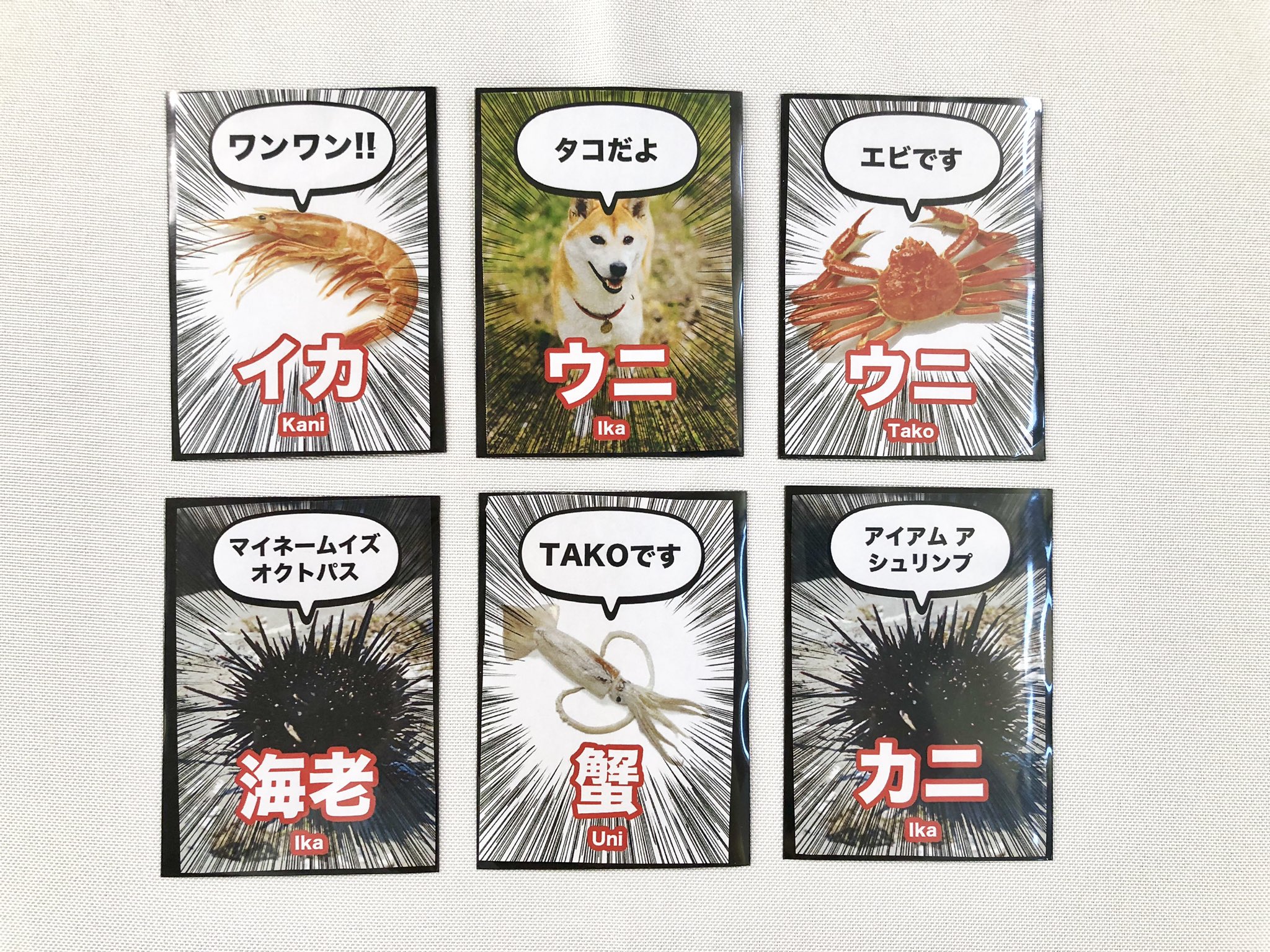 氏田雄介 ネットでよく見る矛盾画像をゲームにしたら 脳がバグって面白すぎた めくったカードに含まれていない要素をカルタのように取るだけというシンプルなルール 犬は例外 T Co Y4rbetitv0 Twitter