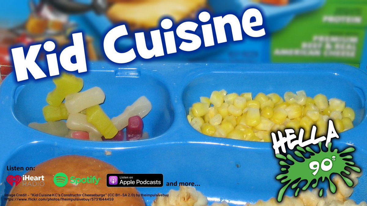 Molten Frozen Brownies? Kid Cuisine is what we're talking about this week. Listen on your favorite podcast app or at the links found here - podcast90.com/listen 
#podcast #90s #nineties #nostalgia #history #food #kids