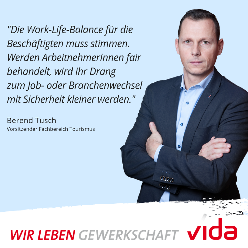 gemeinsam_vida's tweet photo. Massiver #Jobfrust! Fast vier von zehn KellnerInnen und ein Drittel der Beschäftigten im #Tourismus wollen sich nach einem anderen Job umsehen. Hauptgründe sind schlechte Arbeitbedinungen und fehlende Wertschätzung. 😡 Das zeigt neuer #Arbeitsklima Index. https://t.co/QhRhEmIaWs