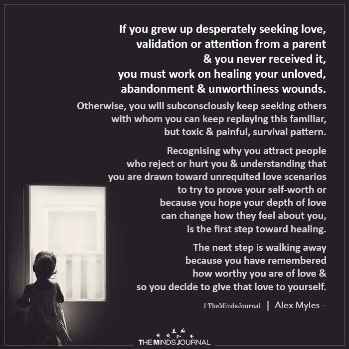 TheMindsJournal's tweet photo. If you grew up desperately seeking love
#abandoment #Depth #love https://t.co/EkCzDJlt7o
