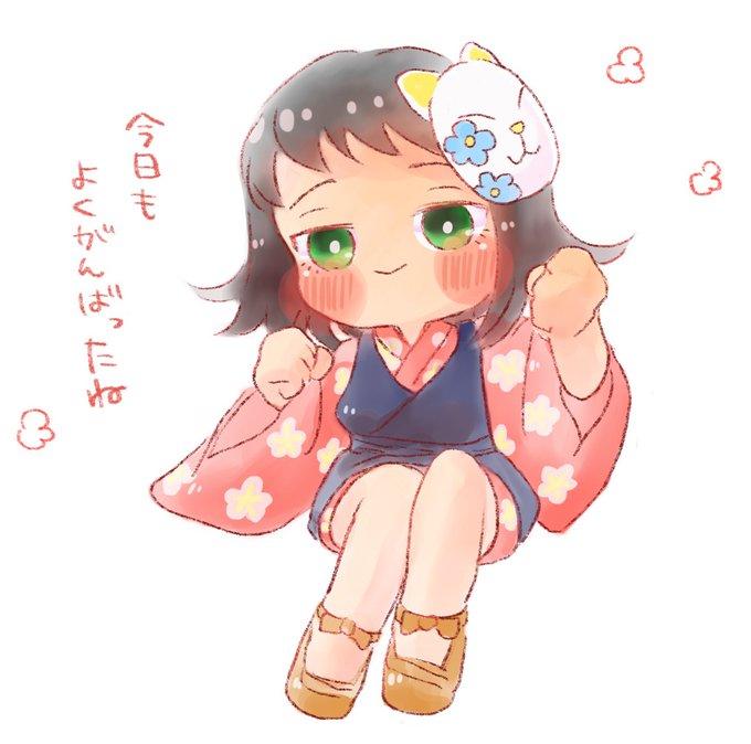 うずら33〇さんがTwitterに投稿した真菰(鬼滅の刃)のイラスト。