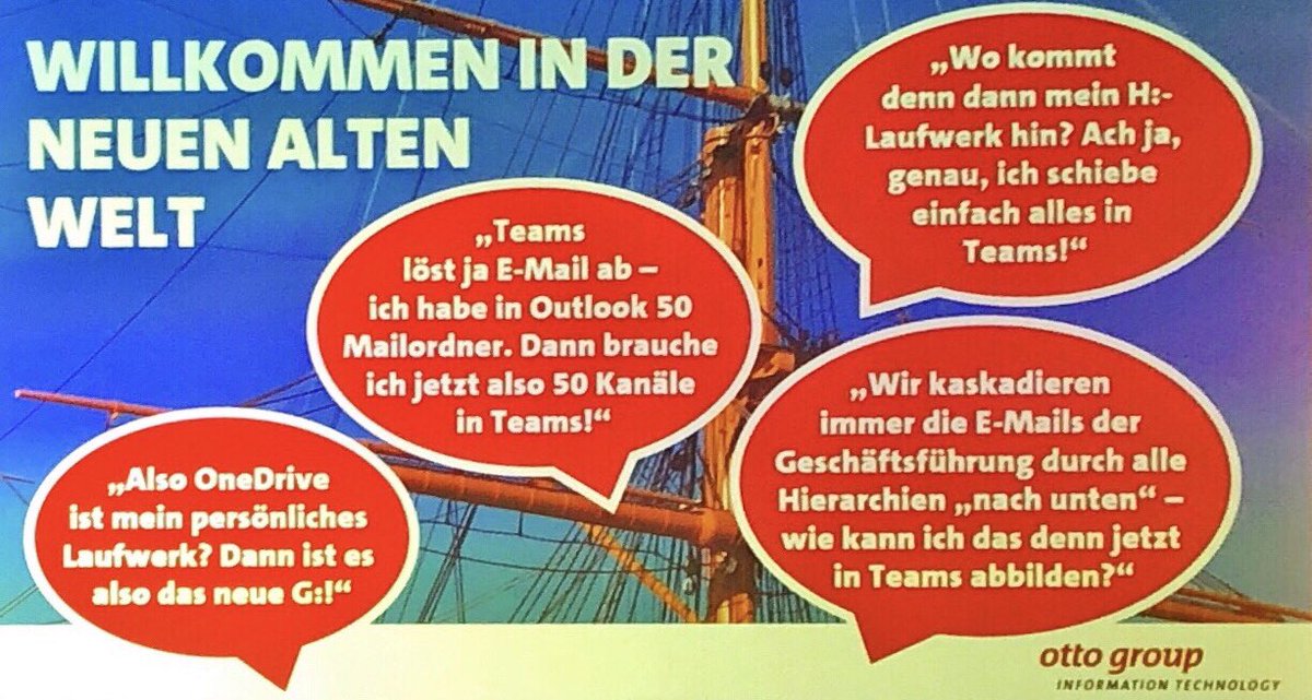 hoellenpaul's tweet photo. Gewohnt erfrischend: @fschuetz365 berichtet über die Reise von @otto_de auf dem Weg zur Einführung von #Office365 in 40 Einzelunternehmen. Vom #UseCaseShopping und #FührungskräfteWerkstätten zu einer Reihe an O-Tönen/Anekdoten, die man sich echt nicht ausdenken kann. #ioms19 https://t.co/rNgqijQbO6