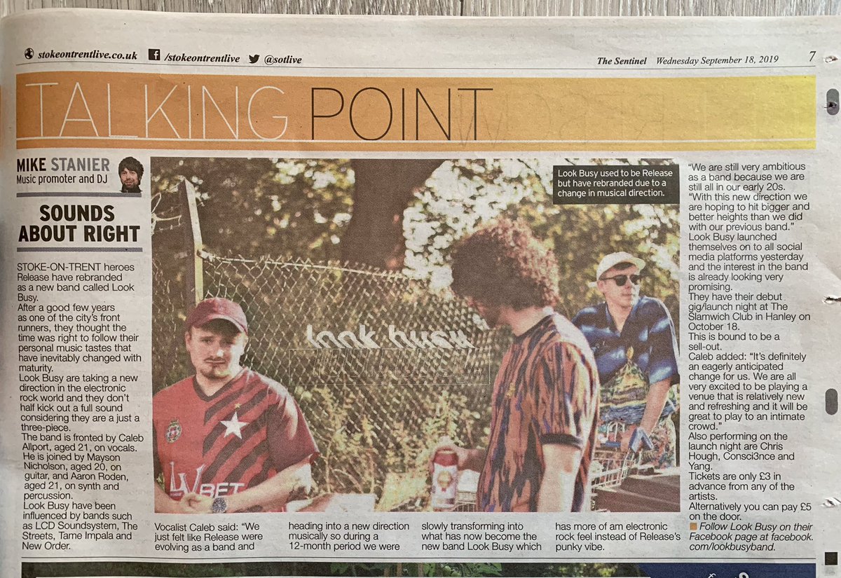 Cheers to Mike Stanier for a mint write up about our launch in todays <a href="/Sotlive/">StokeonTrentLive</a> Sentinel x