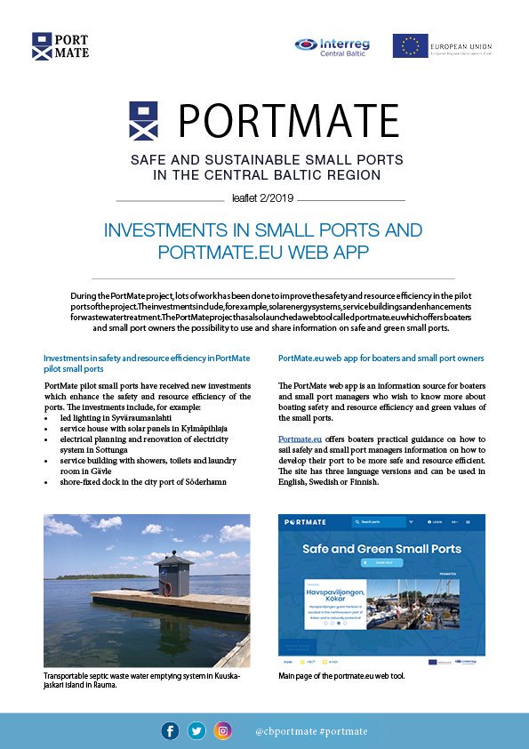 cbportmate's tweet photo. Do you want to know what has been done in PortMate? Check out our periodical leaflet! 

On our website the full resolution pdf: https://t.co/HMmp2HC6SF

#portmate #safety #resourceefficiency #smallports #cbresults #mysamk https://t.co/Wzvotcfcop