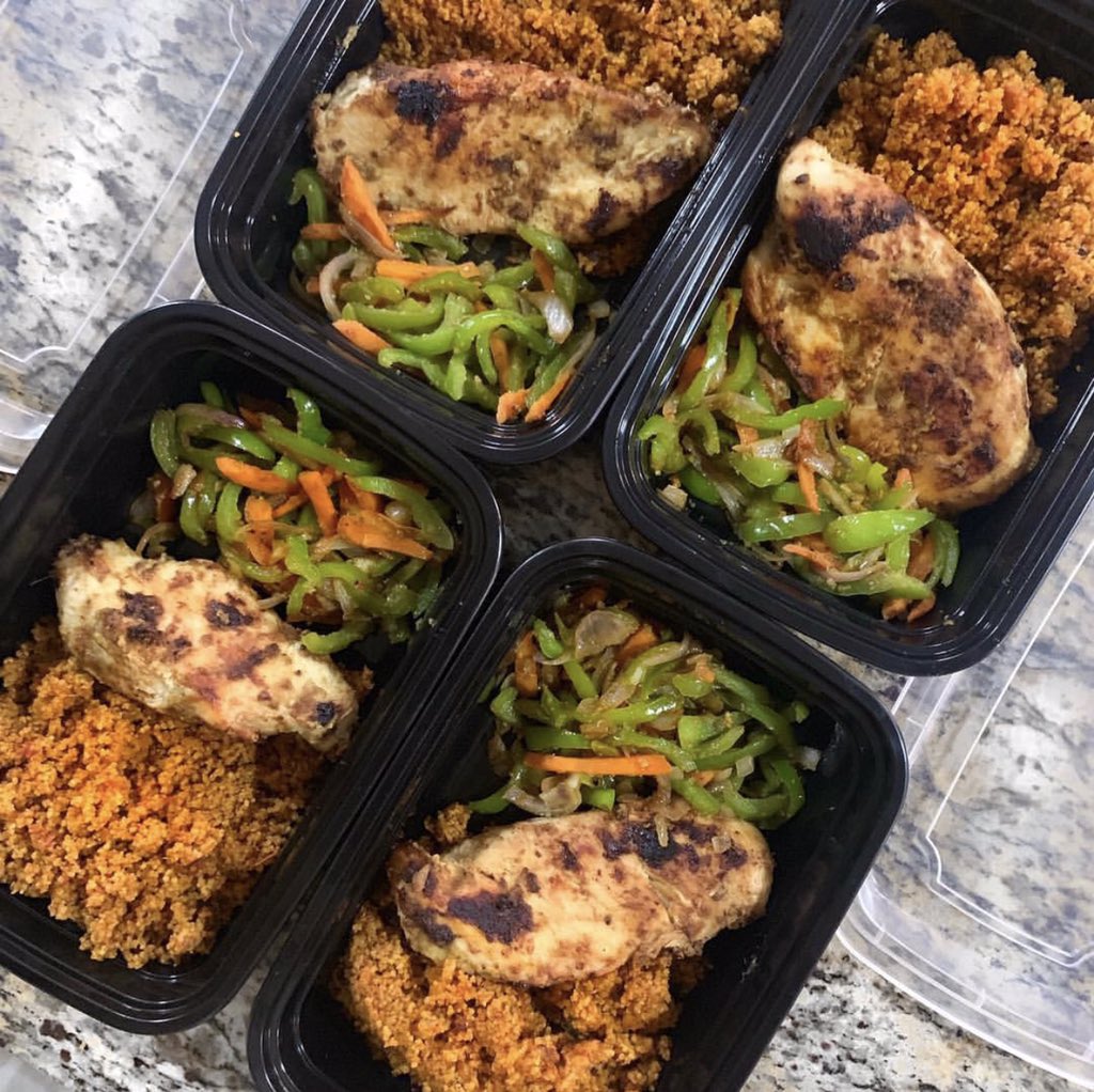 NOVi_233's tweet photo. Pro Tip: If you order your groceries on NOVi, you’ll have more time to meal prep. ⁣
⁣
🥘: Couscous Jollof &amp; Pan Grilled Chicken.⁣
👩🏾‍🍳: @akosuadidi⁣
⁣
#YourGroceryFriend #NOViDelivers #MealPrep https://t.co/j2CXFADbVh