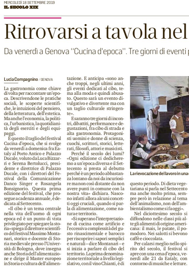 LuisellaLamber1's tweet photo. Festival ‘Cucina d’epoca’ @LucaBizzarri  #PalazzoDucaleGenova #Genova https://t.co/aDyOJXwY3z