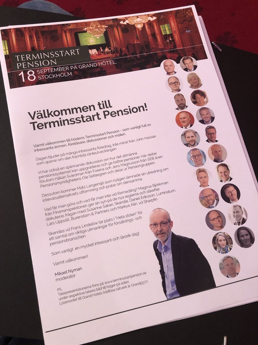 Sharpfin är representerad på Terminsstart Pension på Grand Hôtel idag med Markus i paneldebatt om #idd och #intressekonflikter