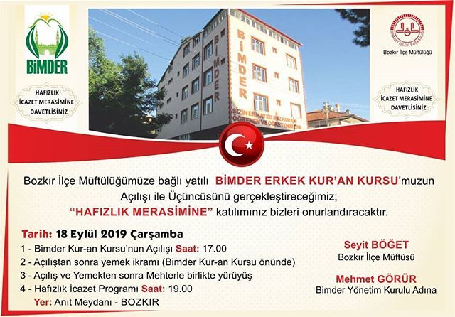 BozkirBimder's tweet photo. Bugün Bimder Yurdu açılışı ve Yemek ikramı vardır.
Akşam ise Hafızlık eğitimini tamamlayan öğrencilere icazet verilecektir.
https://t.co/FbG2EGbKY2
#yakupcetincom #Bozkir #siristat #Konya #bimder #yakupcetincomtr #Bozkirli #KonyaAjansi #KonyaKenti #isauria https://t.co/kn5IItPJuD