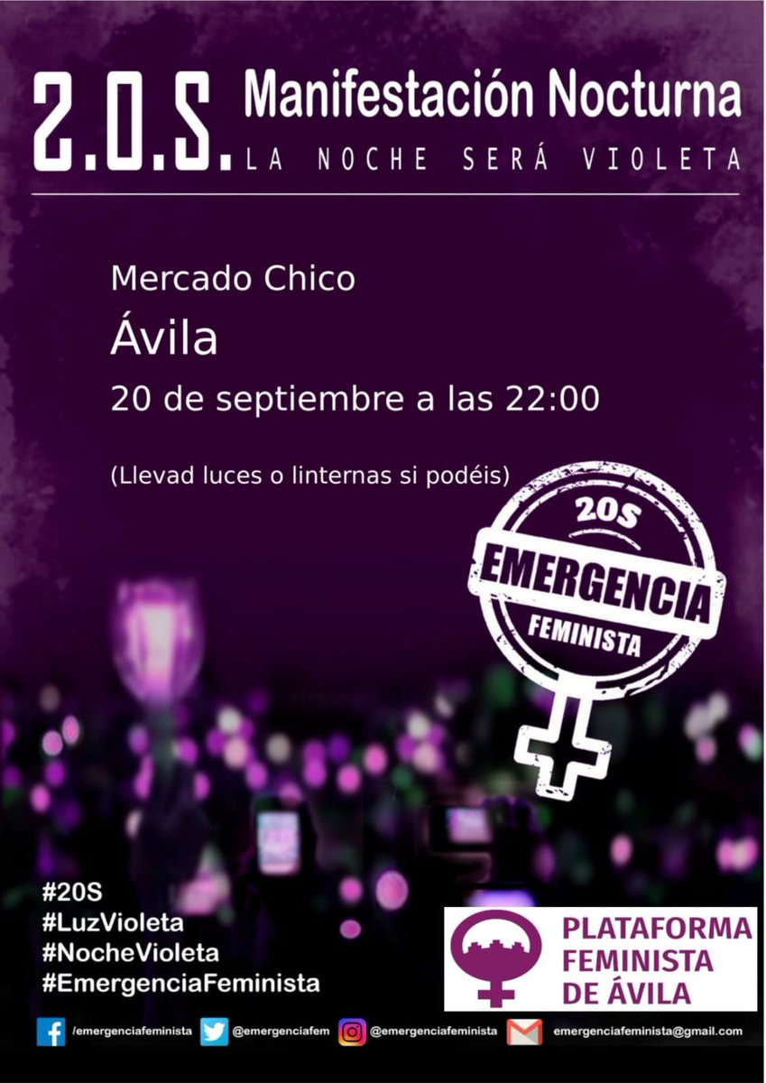 TratoCiudadano's tweet photo. No nos cansaremos de recordarlo: ESTE VIERNES, LA NOCHE SERÁ VIOLETA.
#20S 
#NocheVioleta 
#LuzVioleta 
#EmergenciaFeminista https://t.co/JQvflFJkEo
