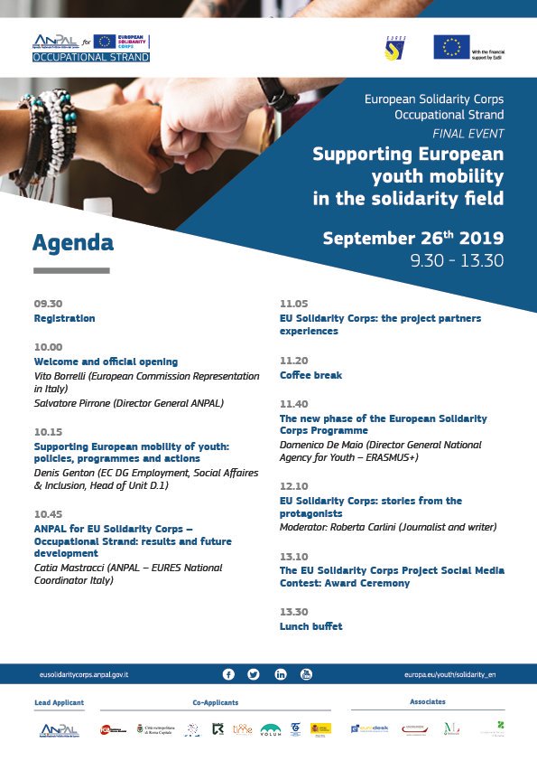 AnpalSolidarity's tweet photo. On September 26 the final event of European Solidarity Corps Occupational Strand will be held. Find here the agenda and follow us live on our social networks #eusolidaritycorps #job &amp; #solidarity To register click here https://t.co/VXwIqmMJ8g #eusolidaritycorps #job &amp; #solidarity https://t.co/d5FF8EvgpZ