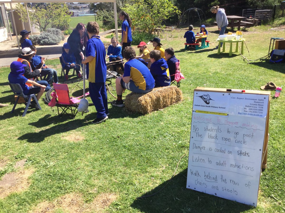 ProjReimaginate's tweet image. Maria from Nature Play SA helped Ss set up a fire pit and cook damper on a stick. The blindfold ropes course through the new forest space was a hit. The horizontal climbing wall will be popular for years to come!

#ProjectReimaginate