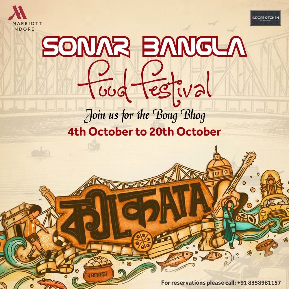 marriottidr's tweet photo. Join us for #SonarBanglaFoodFestival to relish some authentic food with multiple live counters and amazing desserts.
4th to 20th October
#Indore #Marriott #MarriottAsiaFb #IndoreKitchen #IK #OneAsia # #IndoreMarriottHotel #IndoreMarriott #Gifts #festiveseason https://t.co/eyyKr4zy8B