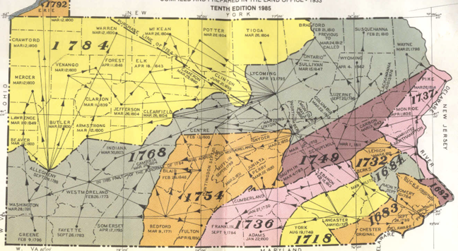 AstorAaron's tweet photo. Map: Expansion of the Pennsylvania Colony. In my Early American History class we discuss how the mix of English and Welsh Quakers, Palatine Germans, Ulster Scots, Lenni Lenape and a small African slave population (gradual emancipation in 1780) made for the first "Middle America." https://t.co/Yb5b66ktL2