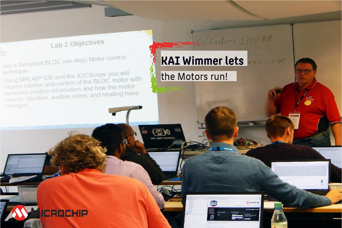 HtwMasters's tweet image. Get your motors ready! Another hand on- class led by Kai Wimmer! Amazing‼️
Check out @HTW_Berlin @MicrochipMakes @MicrochipTech 😎
Follow us for upcoming news and check out our Instagram as well! ‼️>@htwwelcomesmicrochipmasters!
See you there 😉