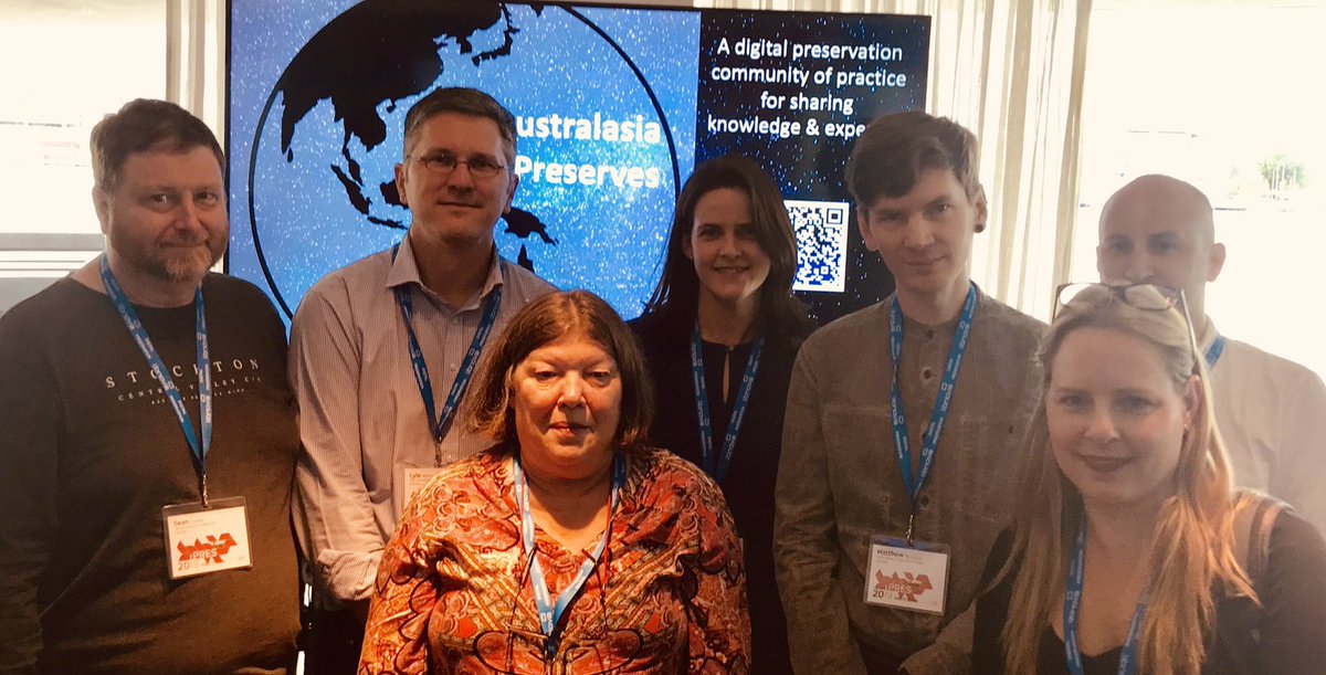 jayechats's tweet photo. The Australian and New Zealand crews representing at #ipres2019 (Well, as many of them as we could wrangle, with expert photo bomber @euanc !) #AusPreserves @matthewpburgess @jessicammoran @KathyGallen @lylewinton https://t.co/gIf6qzz7vQ