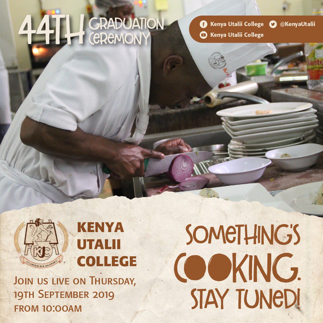 KenyaUtalii's tweet photo. Something's Cooking...
STAY TUNED 
Join us live this Thursday 19th September, 2019 from 10.00am #UtaliiGraduation 

@Min_TourismKE @TRA_ke @TourismFund @KTF_Kenya
@KATAKenya @ecotourismkenya @KenyaTPA @KAWTNairobi @KAHC_Kenya @Tourismfinance @STTAKenya @KatoSecretariat https://t.co/N2Bj3eBh3Z