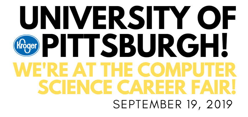 We are on campus today at <a href="/PittTweet/">University of Pittsburgh</a> recruiting at the #engineeringcareerfair and will be on campus again tomorrow at the #computersciencecareerfair! Stop by our booth for some swag and to talk to a recruiter about opportunities!  #wearekroger #krogertech #recruiting #swag #booth