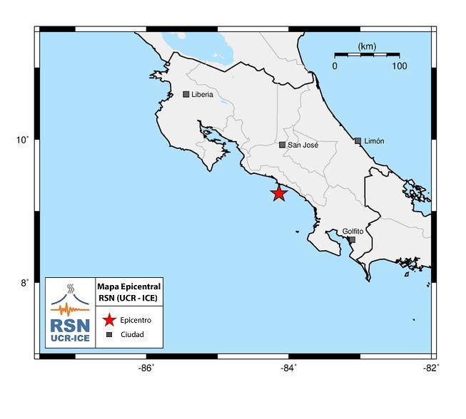 RSNcostarica's tweet photo. #Sismocr Revisado, 18-9-2019, 5:23 am, Mag: 5,2 Mw, Prof: 34 km, 21 km al Sur de Quepos https://t.co/aEsyqqd6Fj https://t.co/bGlGLJqRWo
