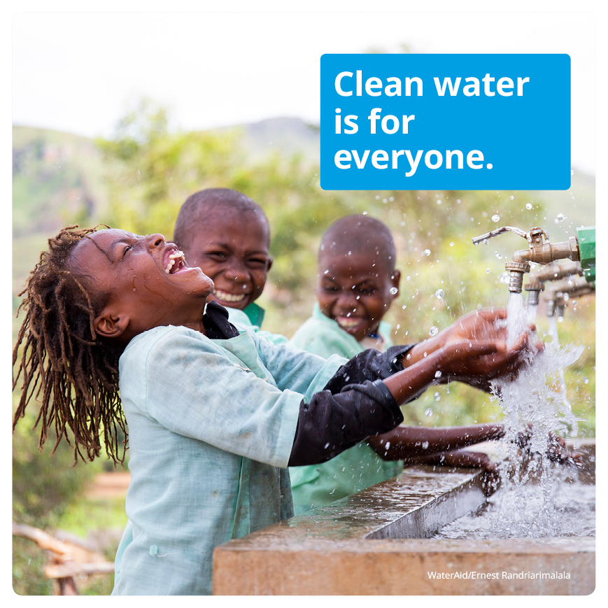 wateraid's tweet photo. Investing in water💧and sanitation🚽for at-risk communities is one of the best ways to increase their #ClimateChange resilience. 

We must choose people + planet🌍over the wealth of the few. 

That's why we're joining those demanding climate justice + #SDGs financing at #UNGA74. https://t.co/FaDky2rrNk