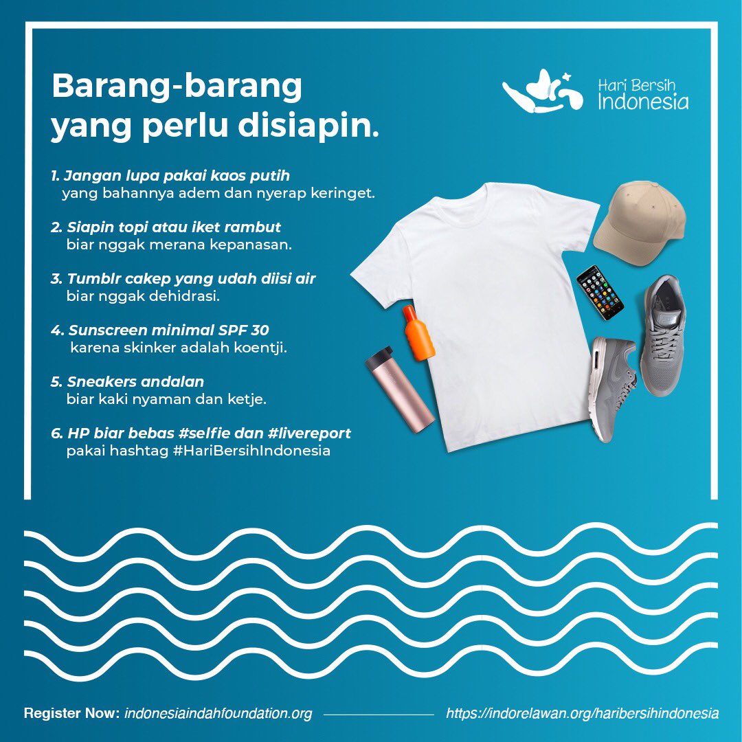 Kena panas terik dunia itu udah biasa. Panas-panasan sambil mungutin sampah di jalan, itu baru nggak biasa! That’s why kita mau ngasih kalian bocoran soal apa aja yang perlu disiapin buat tanggal 21 September nanti!

Jangan lupa ya!

#HariBersihIndonesia