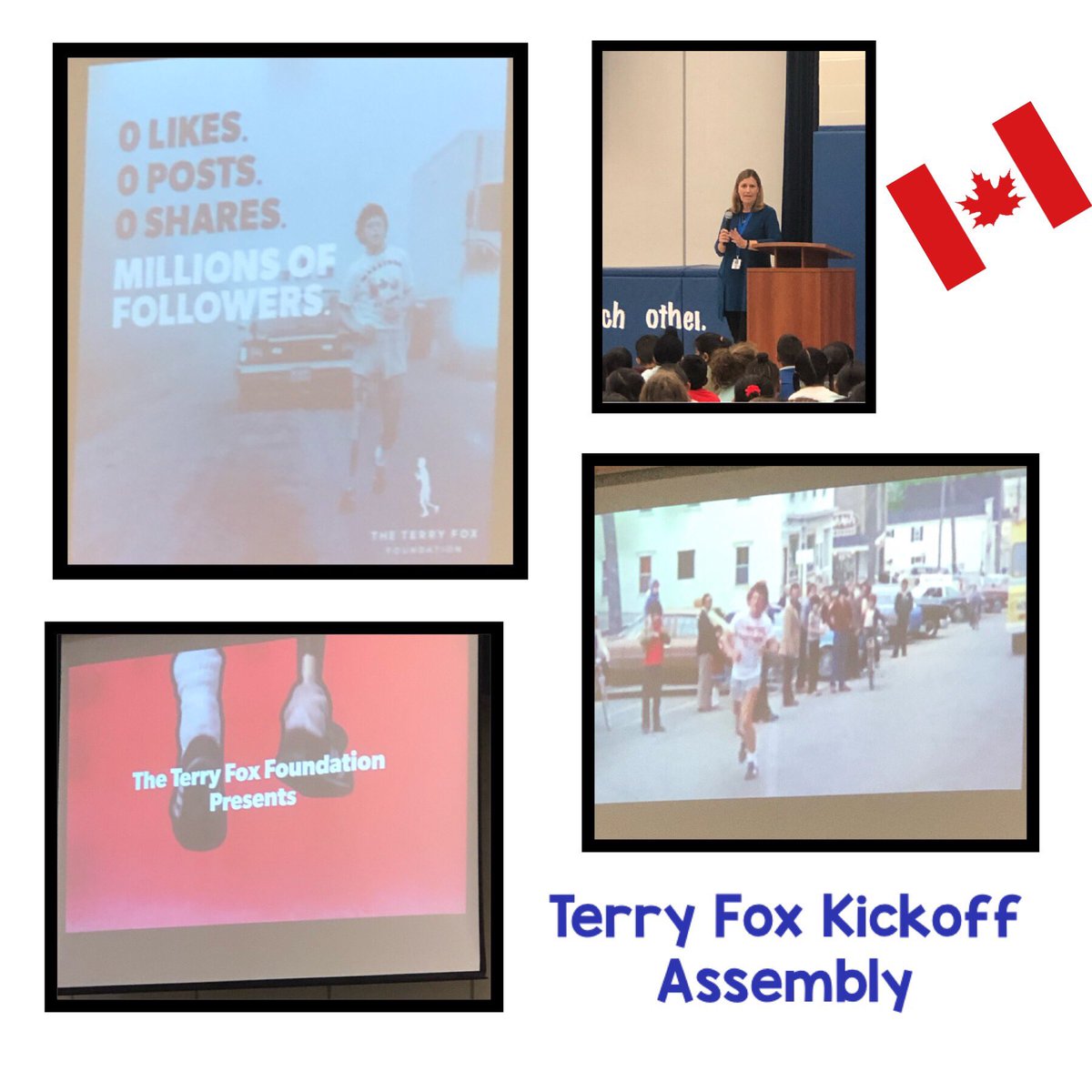 AlloaPS's tweet photo. Our #TerryFox kickoff assembly to launch our fundraising campaign. Thank you to @MHughesAlloa for sharing a personal story about an amazing survivor. Donations truly do make a difference! @PeelSchools https://t.co/MEtyEpbHJE