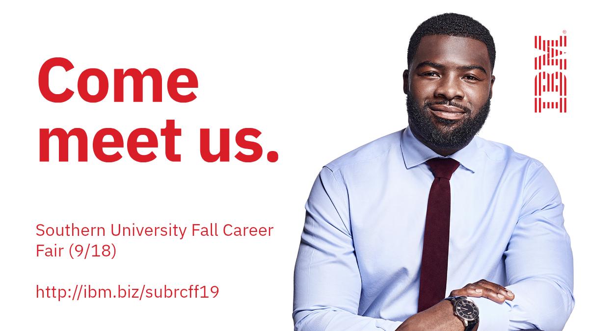 Good Morning, <a href="/SouthernU_BR/">Southern University</a>! @IBMNAjobs will be at the Career Fair today! Feel free to check in at the link below and make sure to come meet us! #IBMonCampus