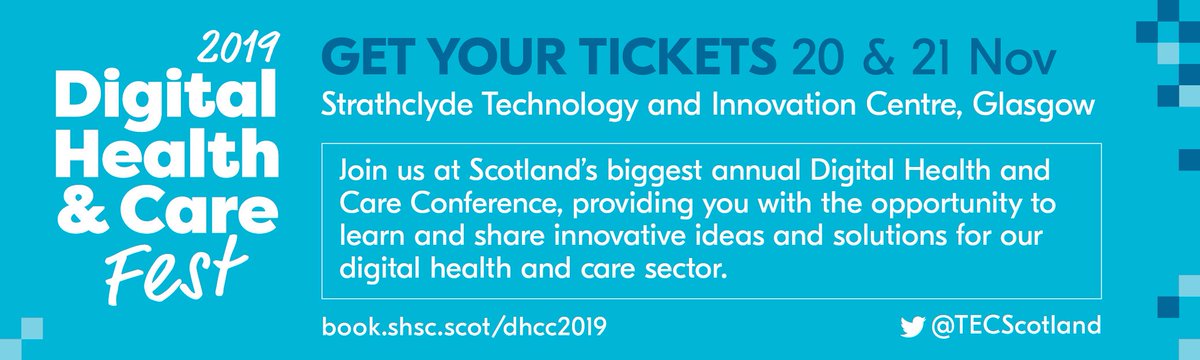 TECScotland's tweet photo. 📢Poster Abstracts❗️ Digital Health &amp; Care Conference, November 2019 Glasgow. Working on a digitally enabled service❓Or research project❓Staff or student❓Health, Local Authority, Care, Voluntary Sector, Housing, or University❓Deadline to submit 300 word Abstract - 27.09.19⤵️ https://t.co/tnn8QTxNbe