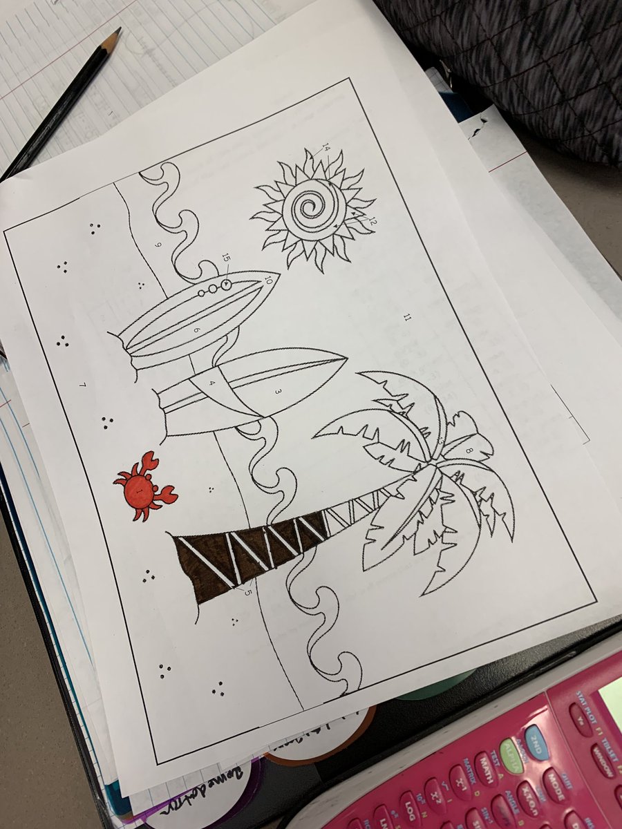 Students worked on a linear systems review coloring sheet yesterday! #iteachmath #MTBoS