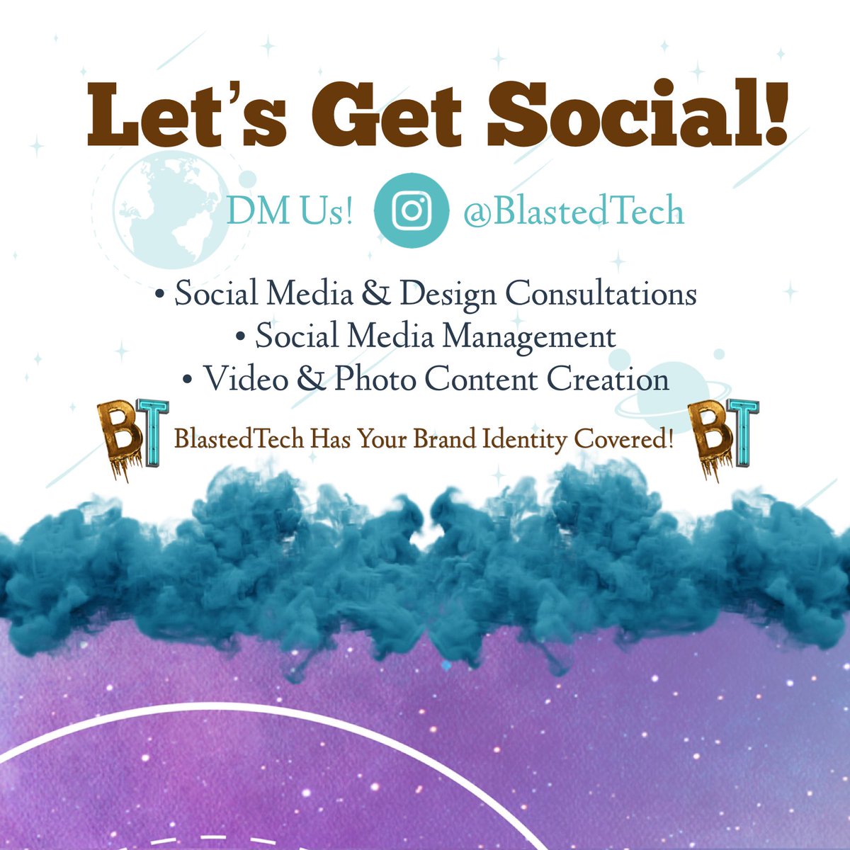 BlastedTech's tweet photo. 🚀 #BlastedTech Is Pleased To Offer You Our Specialist Services!
We have your #BrandIdentity Covered!
#DigitalMarketing #Consultations #SocialMediaManagement #ContentCreation #LetsGetSocial https://t.co/bNZfqMd3gW