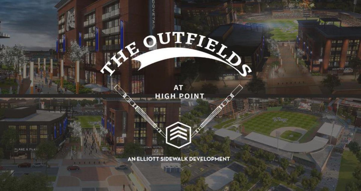 canadev's tweet photo. Today we are proud to attend the groundbreaking for 275 N. Elm at #TheOutfields in #HighPoint, NC.
This catalyst development project (adjacent to @RockersBaseball) will feature a hotel, apartments and our 14,000-square-foot #foodhall. https://t.co/oCix3VmO8j @ElliottSidewalk https://t.co/Rj0mUjlF2U
