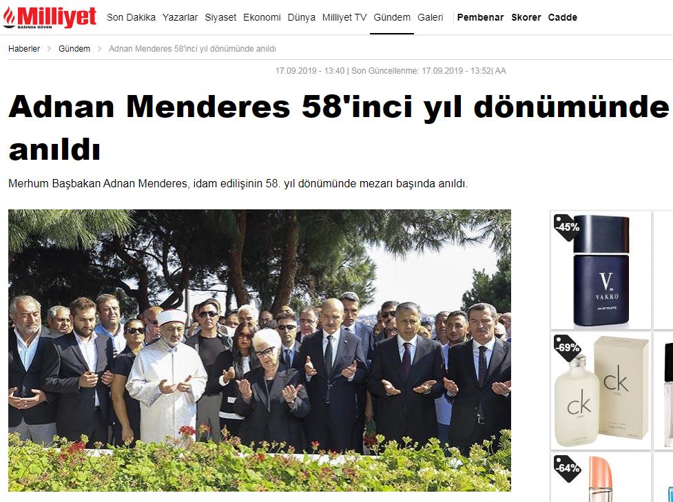 KERAMZDEMR1's tweet photo. dün Menderes'in idam yıldönümü idi.Mezarı başında Kuran tilaveti ile anıldı Mezara Chpli Ekrem de gelmiş niye geldiyse? herhalde Chpnin darbedeki ve Menderesin idamındaki iştiraki adına özür dilemeye filan gelmiştir https://t.co/KdmwwuDBFK
