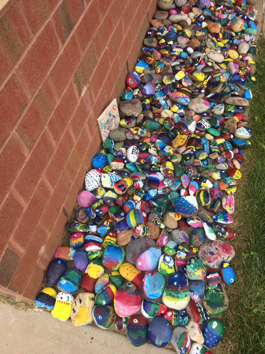 AimeeRop's tweet photo. The “Only One You” rocks have moved outside!! I love seeing how it is all coming together for our students and staff! I have the most creative students in the world!! #haymarkettogether #hmesart https://t.co/x4sBkpa0qG