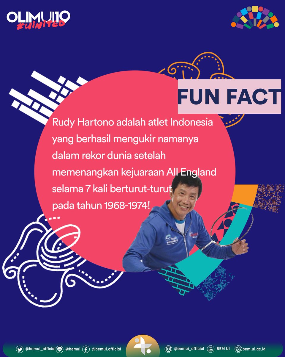 [40 HARI MENUJU OLIM UI 2019]

Halo, UI! 

Terhitung 40 hari lagi menjelang OLIM UI resmi dimulai. Siapkan kemampuan terbaikmu demi meraih Piala Kejuaraan OLIM tahun ini! "Great things come from hard work and perseverance. No excuses."—Kobe Bryant

#OLIMUI2019