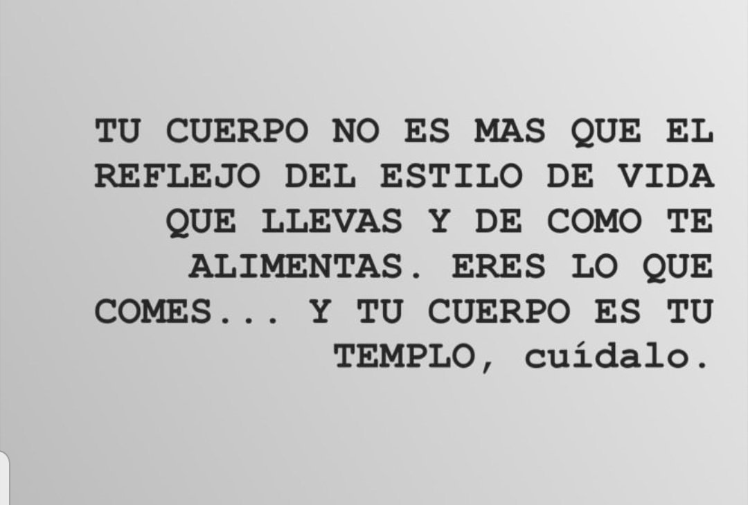Your body is the reflection of your life style and yor eating habits.  You are what you eat... And your body are your House.  Taking care of it.