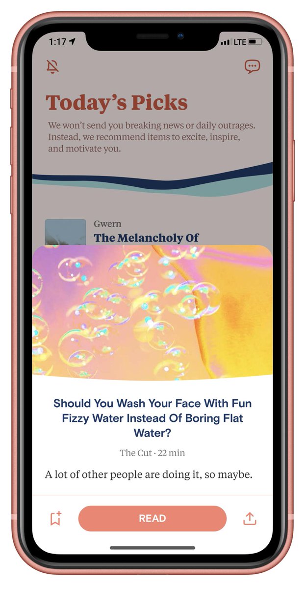 Tonic is a new app that gives you a personalized selection of reads every day. No breaking news or hot takes. Just a cool, calm place to discover the best of the internet. Try it for free on iOS here. 
apps.apple.com/us/app/tonic-f…