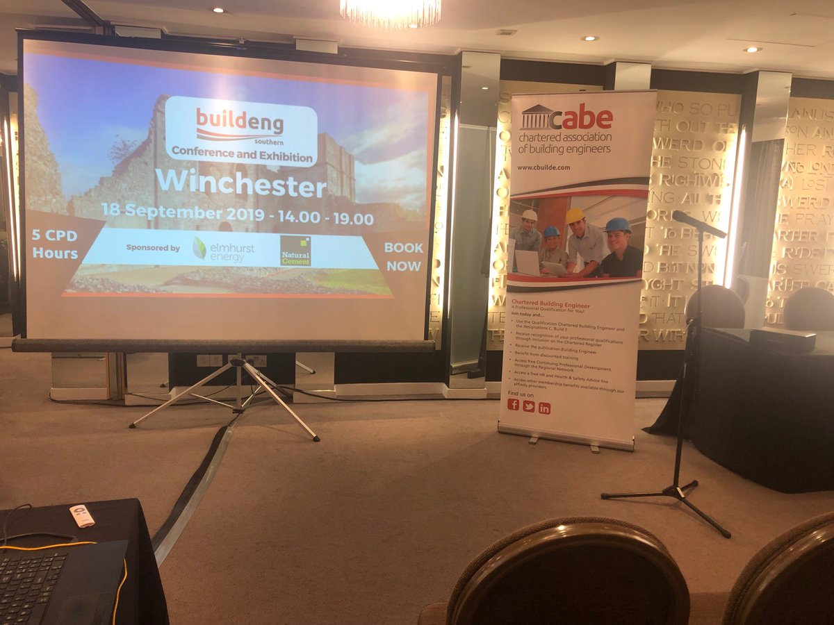 cbuilde's tweet photo. CABE Southern  Region is all set up and ready for this years buildeng Southern Conference and Exhibition at @WinchHotelSpa in Winchester.

#buildeng #cbuilde https://t.co/MmEfY5V24D