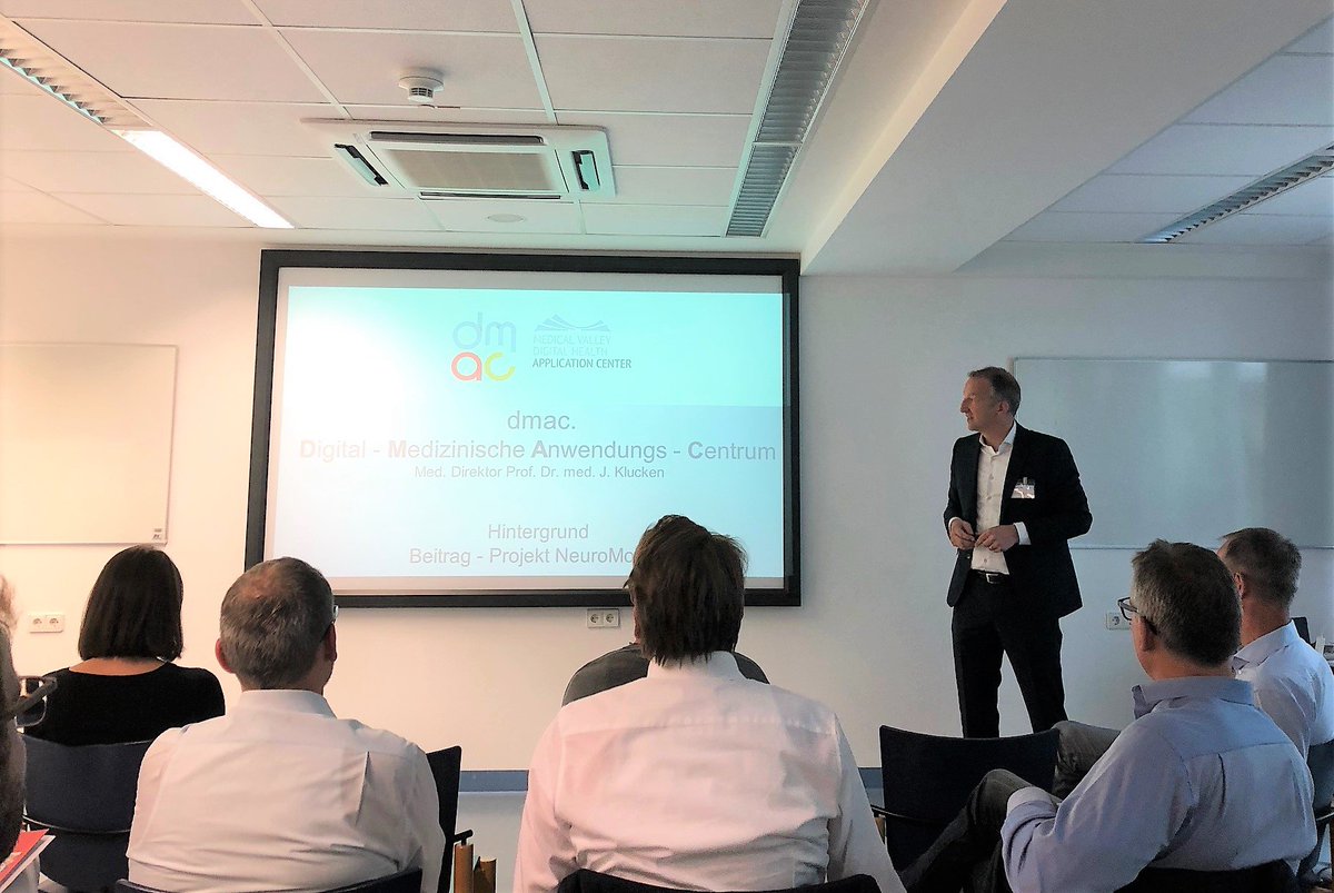 NeuroSys_GmbH's tweet photo. Diese Woche wurde #PatientConcept für #NeuroMoves in Heidelberg vorgestellt. Therapieziele, -maßnahmen und -evaluation durch den Physiotherapeuten werden während der Forschungsstudie mit unserer innovativen medizinischen App zur Therapieassistenz in der Forschung evaluiert. https://t.co/fni39kXCqi