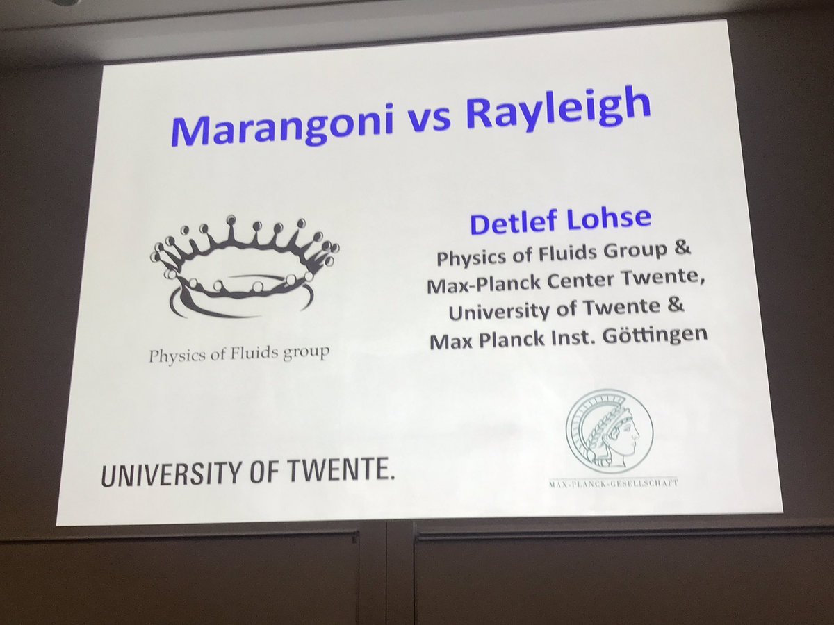 MatarLab's tweet image. A real privilege to attend Prof Detlef Lohse’s plenary at #Droplets2019. @poftwente #fluiddynamics #marangoni #flow #drops #multiphase @durham_uni @MultiphaseTPSIG @UKFluidsNetwork @ImperialChemEng