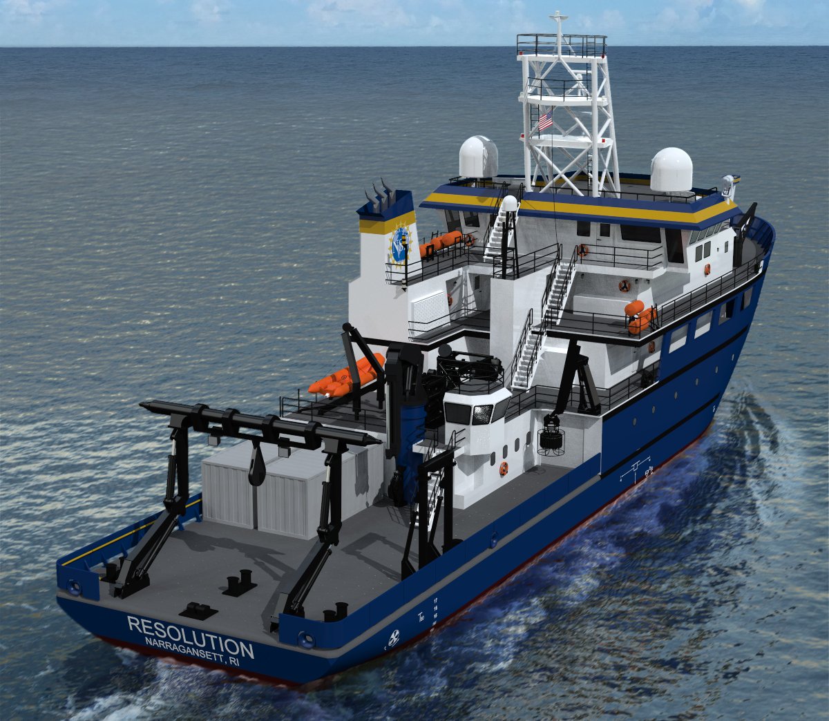 URIGSO's tweet photo. Get the latest news about the construction and capabilities of #RVResolution, the #NSFfunded research vessel to soon homeport at #URIGSO, from @OSUCEOAS staff at the @universityofri Bay Campus this Thurs. Public welcome! Details: https://t.co/iCLyGEV6GW https://t.co/KbxurEdMiK