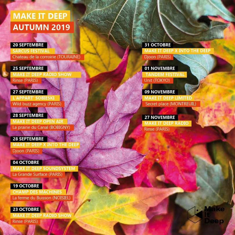 Catch our DJs - Sneaky Simon, Lo Quin &amp; Johnny Power - between Paris, Tokyo and on air this fall ! 
#makeitdeep #soundsystem #fall #tour
