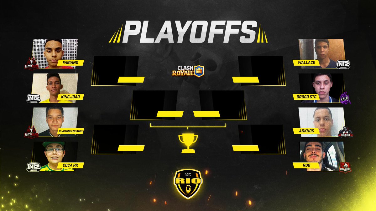 Definidos os Playoffs da Rio Cup de Clash Royale !
- Chegou o tão esperado momento para conhecermos o verdadeiro campeão da temporada de inverno 2019. ❄️

📅 - 26/09 - Quinta-feira - 20h
🎥 - youtube.com/riocupdeesport

#RioCupCR