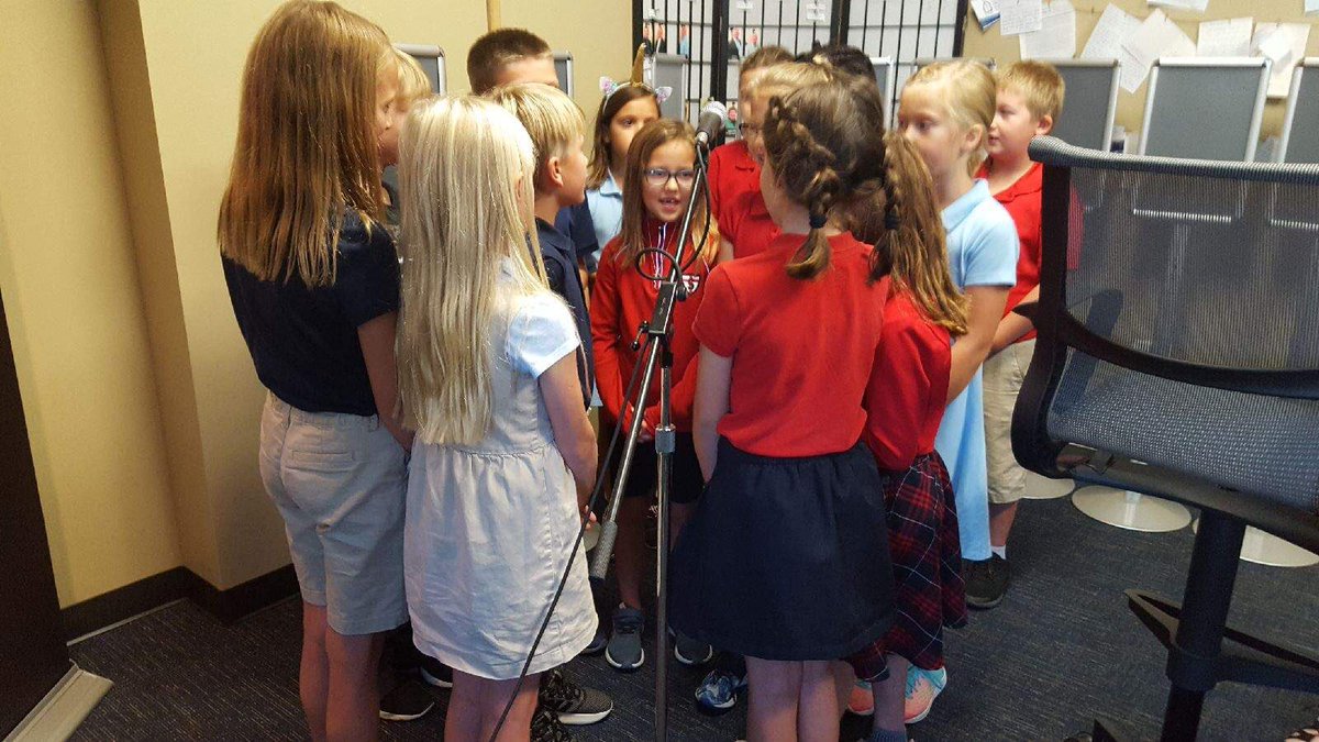 Mrs. Schmit’s class read the Angelus on air today at RPR.  Way to go third grade!