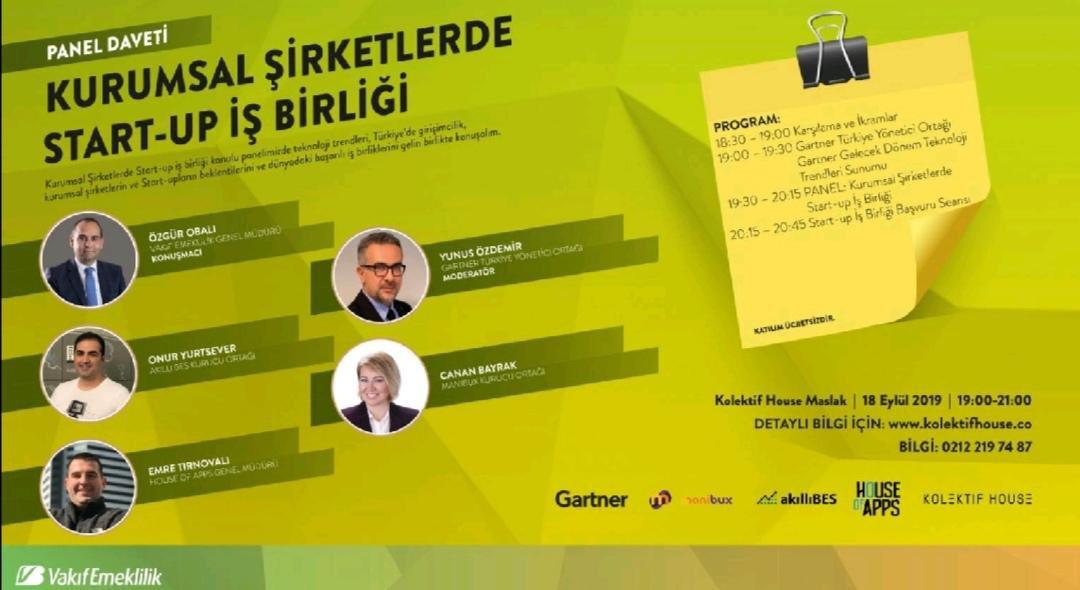 Kurumsal Şirketlerle Startuplarin isbirligini konusuyoruz..